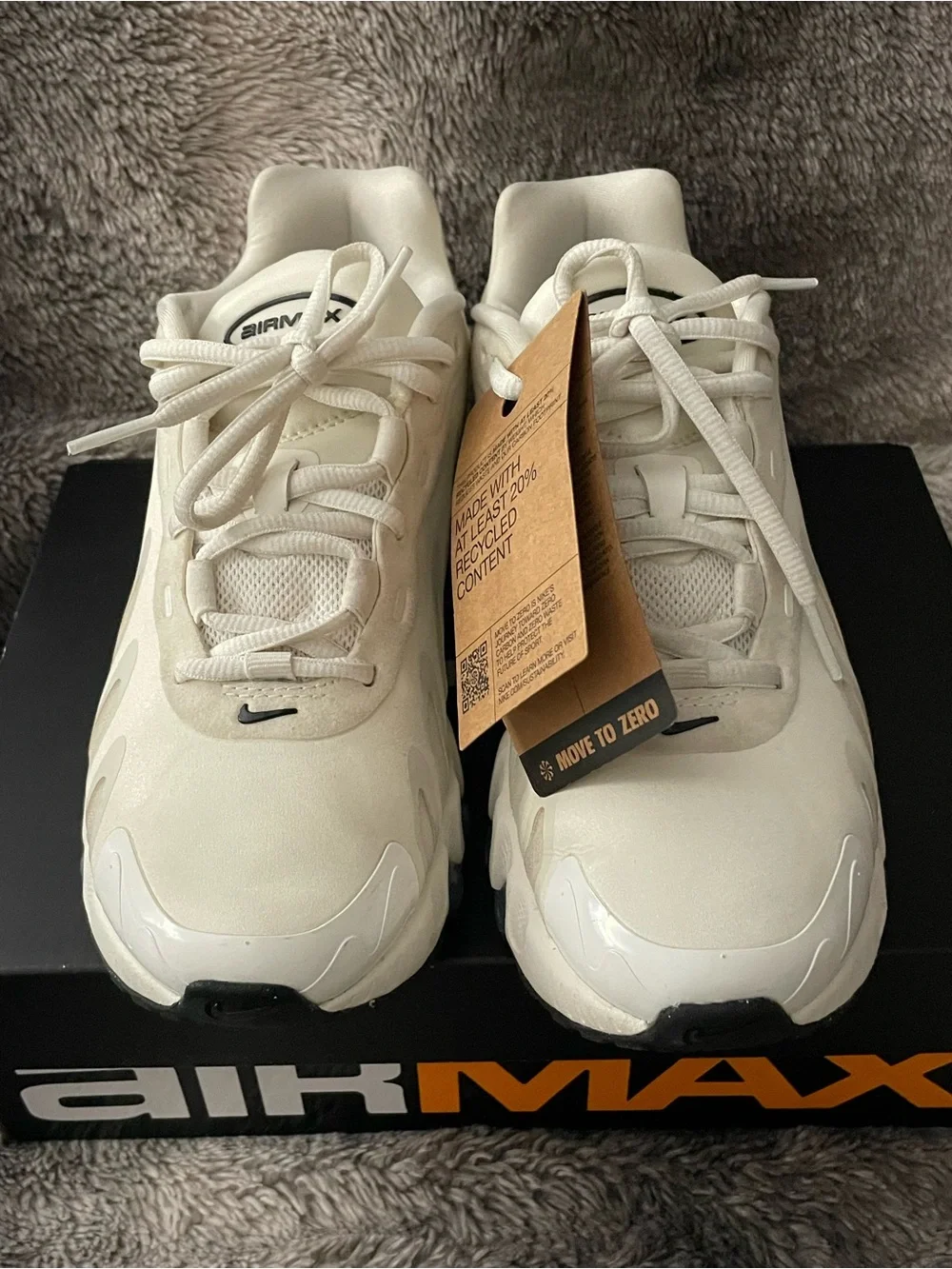 Nike Women's Off-White/White Air Max Athletic Sneakers with Clear Bubble Sole